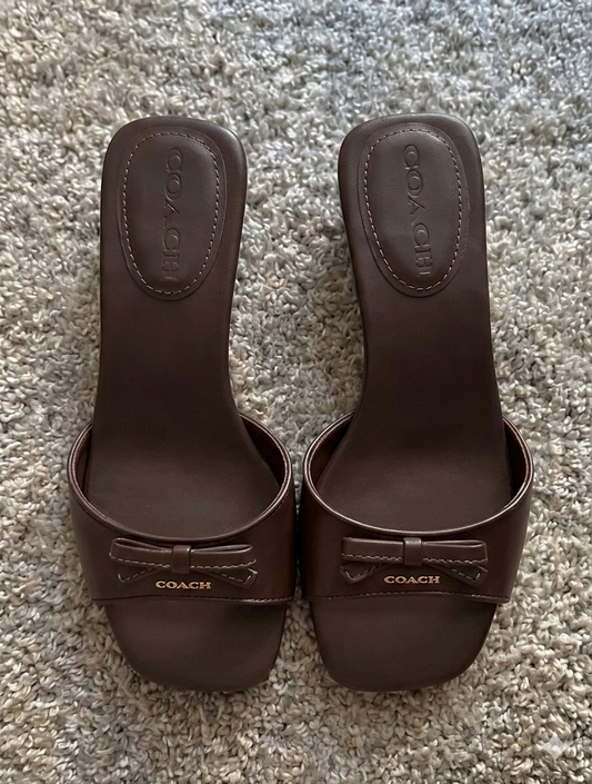 Coach Leather Bow Mules
