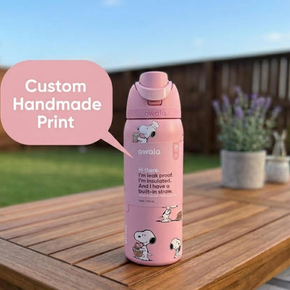 Pink Snoopy Owala Water Bottle