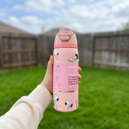 Pink Snoopy Owala Water Bottle